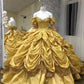 princess evening dress,satin pleated lace applique elegant custom dress     S7046
