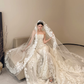 White strapless lace waist slim sexy fishtail long dress bridal gown R6028