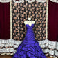 Blue strapless slim waist pleated elegant dress, prom dress R5377