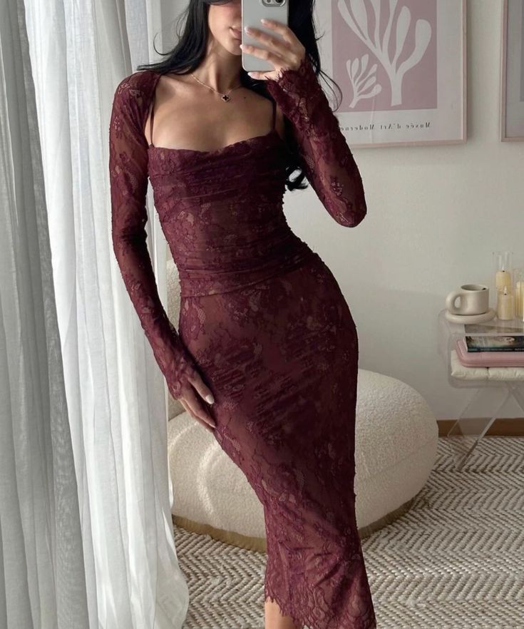 Lace Evening Dresses for Women Sexy Mermaid Long Sleeves Prom Gown     S6968