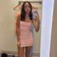 Pink Sheath Cocktail Dress Short Party Dress    S7174