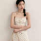 Soft Cherry Print Cami Dress with Ruffled Hem R9170