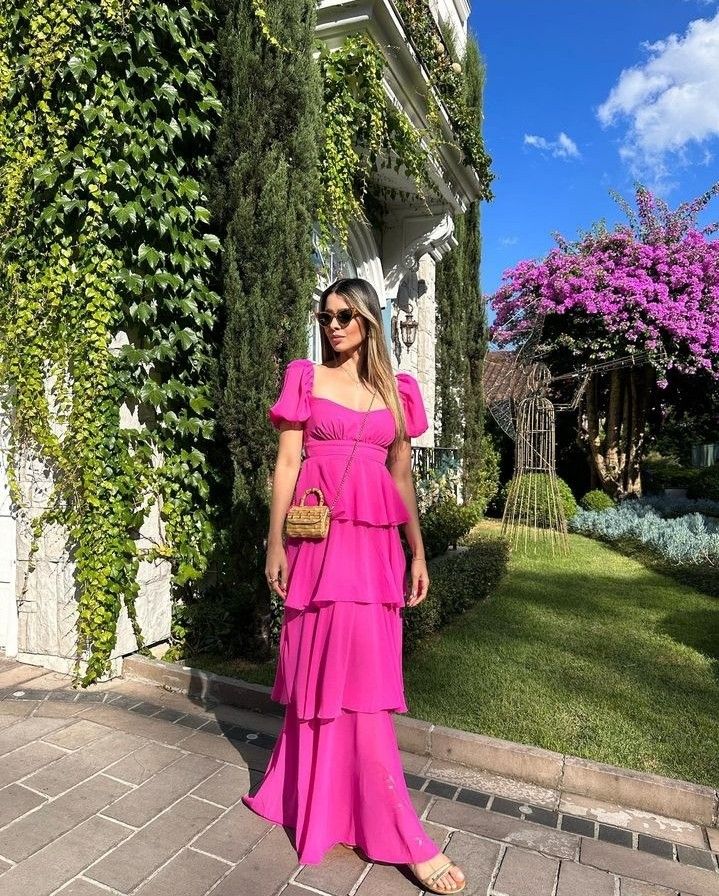 A Line Fuchsia Prom Dress Long Evening Party Dress     S7019