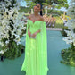Green Off The Shoulder Prom Dresses , Formal Evening Dresses       S5389