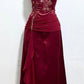 Burgundy Spaghetti Straps Evening Dress Long Prom Dresses      S7085