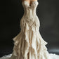 Glamorous Fall Wedding Dress Vintage Mermaid Strapless Ivory Tulle Long Dress     S7113
