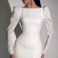 White Prom Dresses Long Evening Dresses Wedding Dress      S7064