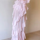 Off shoulder irregular dress for women elegant sexy evening ruffle party dress     S7073