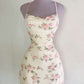 Cute Sheath Spaghetti Straps Floral Short Homecoming Dresses     S7178