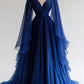 A Line Blue Evening Dress Long Prom Dresses      S7084