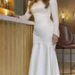 White Satin Mermaid Long Prom Dress      S7067
