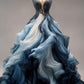 A Line Ball Gown Ombre Long Prom Dress Evening Formal Dress   S7092