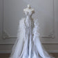 Elegant Mermaid Sweetheart Tulle Lace Long Wedding Dresses     S7258