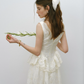 Cream White Tiered Ruffle Mini Dress Women With Sweetheart Neckline R9480
