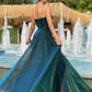 Elegant Spaghetti Straps A-line Tulle Long Prom Dresses         S7148