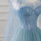 A Line Ombre Tulle Sequin Long Evening Gowns Party Prom Dresses   S6944
