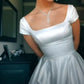 Generous A-line Simple Satin Wedding Dress Charming Evening Dress    S2158