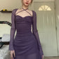 Purple Chiffon Halter Long Evening Dresses Prom Gown     S6958