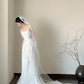 White Tulle Lace Long Sexy Wedding Dress      S6951