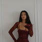 Lace Evening Dresses for Women Sexy Mermaid Long Sleeves Prom Gown     S6968