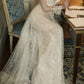 A Line White Tulle Lace Long Sleeves Sexy Wedding Dress      S6946