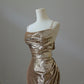 Golden formal dress Sexy Gold Mermaid Long Evening Dresses Prom Gown     S6954