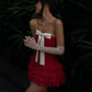 Red Short Party Dress, Birthday Outfits, Homecoming Dress    S6999