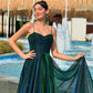 Elegant Spaghetti Straps A-line Tulle Long Prom Dresses         S7148