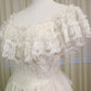 Vintage Off Shoulder Lace Wedding Dress Modest Princess Bridal Gown      S7094