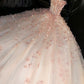 A Line Tulle Strapless Long Stunning Vintage Evening Gown Prom Dress       S7263