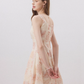 Pink Floral Print Halter Neck Mini Dress Women With A-Line Skirt R9489