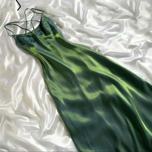 Vintage Green Simple Long Party Dress      S5307