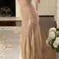 Sheath Champagne Long Formal Gowns, Prom Evening Dresses        S7129