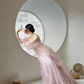 Light pink backless sexy long ball gown R8019