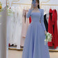 Sky blue long party prom dress, long evening gown      S7003