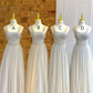 Light blue spaghetti-strap waist-cinched slim-fit ball gown, bridesmaid dress R5928