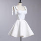 chic a line white straps homecoming dress 16th birthday outfits    S5340