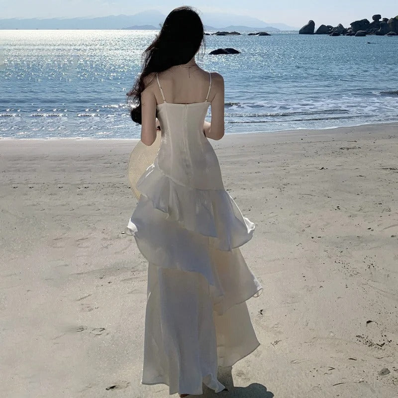 Ivory Stunning Vintage Evening Gown Long Prom Dress     S7259