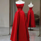 A-line Satin Scoop Long Prom Dress Party Dress Satin Evening Dress      S5346
