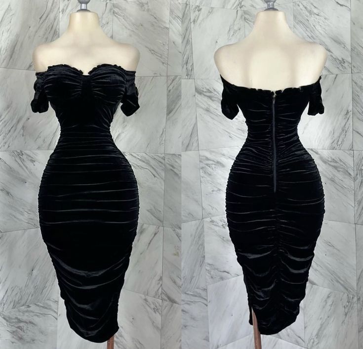 Black Sheath Velvet Prom Party Dress Formal Evening Dress         S7179