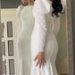 White Prom Dresses Long Evening Dresses Wedding Dress      S7064