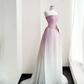 Pink tube top slim waist elegant cute long dress, prom dress R5622