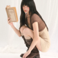 Beige Knit Mini Dress with Brown Tie-Front Shrug Cardigan, 2-Piece Outfit with Ribbed Texture and Fitted Silhouette R9256