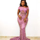 Off Shoulder Mermaid Elegant Evening Gowns Long Prom Dress     S7224