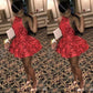 Red Dress Short Hoco Dress Sexy Party Homecoming Dresses        S1397