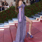 Shinny Long Evening Dress Sleeveless Sexy Formal Dress     S7041