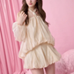 Apricot halter neck loose fashion sexy mini skirt homecoming dress R4425