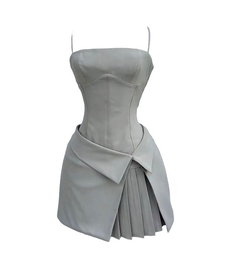 Silver Gray Short Party Dress, Birthday Outfits, Homecoming Dress    S6980