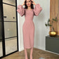 Women Prom Dresses Square Neck Tea Length Formal Evening Dress       S5379