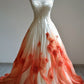 A Line Ombre V Neck Long Wedding Dresses Long Bridal Gown      S7163